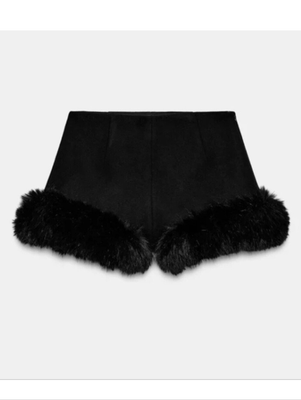 Zara WOOL BLEND SHORTS WITH FAUX FUR EFFECT